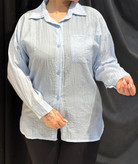 شومیز یقه مردانه نخی مناسب استفاده روزمره و سفر