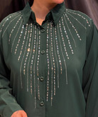 مدل شومیز سایز بزرگ کار شده با نگین درخشان